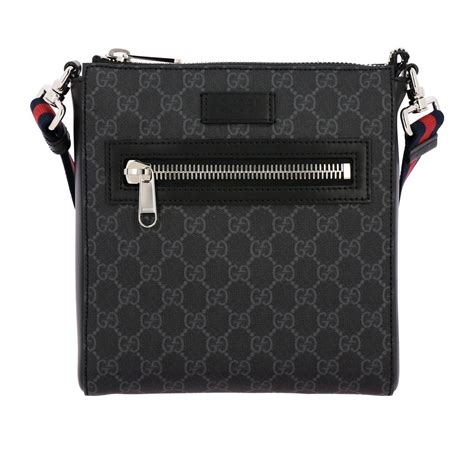 gucci umhängetasche schwarz|Gucci leather shoulder bag.